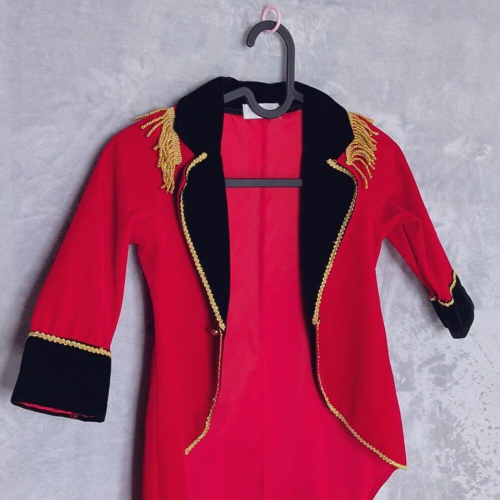 TRISH SCULLY Red Velvet Ringmaster Jacket Boys Size 3Y Halloween Dress Up Fringe - Picture 3 of 9